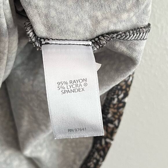 J.Jill Women’s Brown Micro Pattern Quarter Sleeve Faux Wrap Top Large - Picture 4 of 7